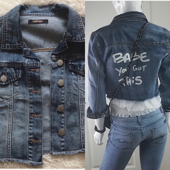 refuge Jackets & Blazers - Refuge Frayed Jean Jacket